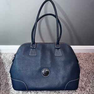 Dooney & Bourke Navy Pebbled Leather Satchel & Wallet Set